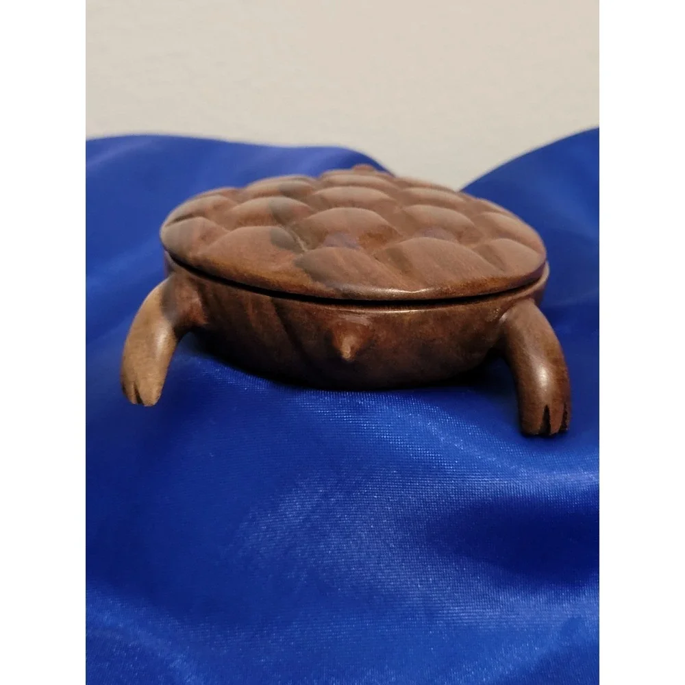 Wood Turtle Shaped Trinket Box Handcrafted Fair Trade  Egypt Dalbergia Sisso